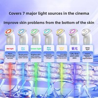 Nouveau masseur facial à vibrations chaudes et froides pour la maison avec microcourant liftant et raffermissant, appareil de rajeunissement de la peau à LED 7 couleurs
