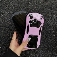 Coque de protection antichoc en TPU IMD avec support, motif voiture de sport créative, pour iPhone 11 12 13 14 15 16 17 Pro Max Air Plus Mini X XR 7 8 SE