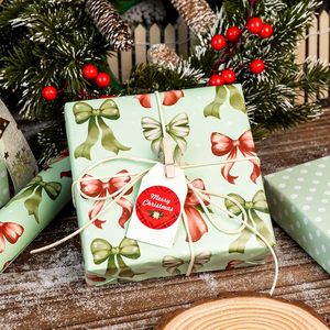 Christmas <b>Wrapping</b> <b>Paper</b> Reversible Green Red Bow Design 17 In X 32.8 Ft Gift Craft Use Recyclable - Product Image 5