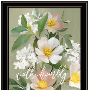 Set di HMS di due margherite della fattoria arte della parete nero incorniciato stampa fiori dipinti - Product Image 4