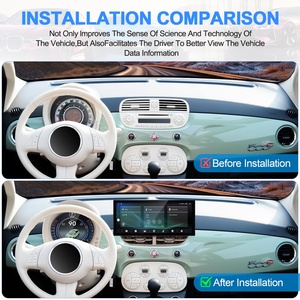 Système de navigation multimédia Android Navihua, écran LCD, tableau de bord numérique, compteur de vitesse pour Fiat 500 2007 - 2024 - Product Image 5