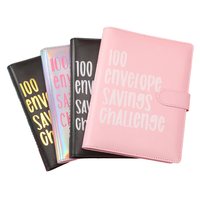 Grossiste Personnalisé 50 Enveloppes Challenge Binder Macarons A5 Planner Suit Notebook Magnétique Transparent Budget Couverture en cuir