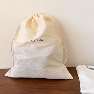 Factory Direct Cotton Gift Packaging <b>Bag</b> Custom Natural Organic Cotton Pouch With Double <b>Strings</b> - Product Image 4