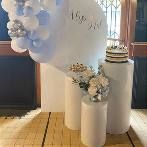 FW Bàn Bánh Hình Trụ Màu Trắng Để Trang Trí Đám Cưới Có Nhiều Kích Cỡ - Product Image 2