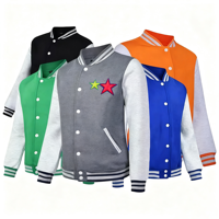 Veste de baseball rétro personnalisée avec logo, motif dessin animé, style Letterman, vierge et gaufrée pour homme