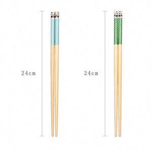 Ensemble de baguettes en bambou écologiques, vaisselle réutilisable imprimée colorée pour la salle à manger, cadeau promotionnel avec logo personnalisé - Product Image 4