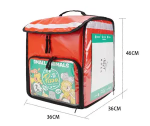 Quảng cáo Pocket 500D Oxford Heavy Duty gấp thực phẩm giao hàng túi cho bánh pizza với Foam Cooler Bag thực phẩm giao hàng túi