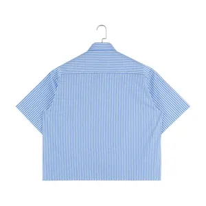 Premium Custom Mens Stripe Shirt Button Up Collar Shirt Casual Shirt For Men Short Sleeve