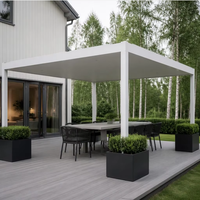 Pavillon d'extérieur B2B 4x6m en aluminium thermolaqué à quatre poteaux, ouvert, écologique, anti-neige, pour restaurant et usage professionnel