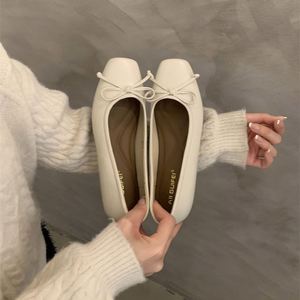 Zapatos Planos Plateados con Lazo, Corte Bajo, Estilo Francés, Primavera 2026, Nueva Llegada, Transpirables y Cómodos para Mujer - Product Image 3