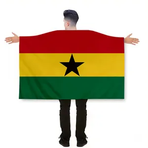 Bandera del cabo de Ghana, producto promocional, personalizado de doble cara, 100% poliéster