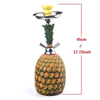 Ensemble de chicha ananas moderne et durable à double tuyau |   Tuyau d'eau avec flexible en acier inoxydable pour chicha narguilé - Accessoires