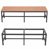 Banc casier en acier à toit incliné, armoire de vestiaire métallique avec banc intégré, pour salle de sport, usine, école, zone de vestiaire