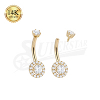 SUPERSTAR Piercing Pusar Emas 14K Zirconia Kubik Laris Manis Tindik
