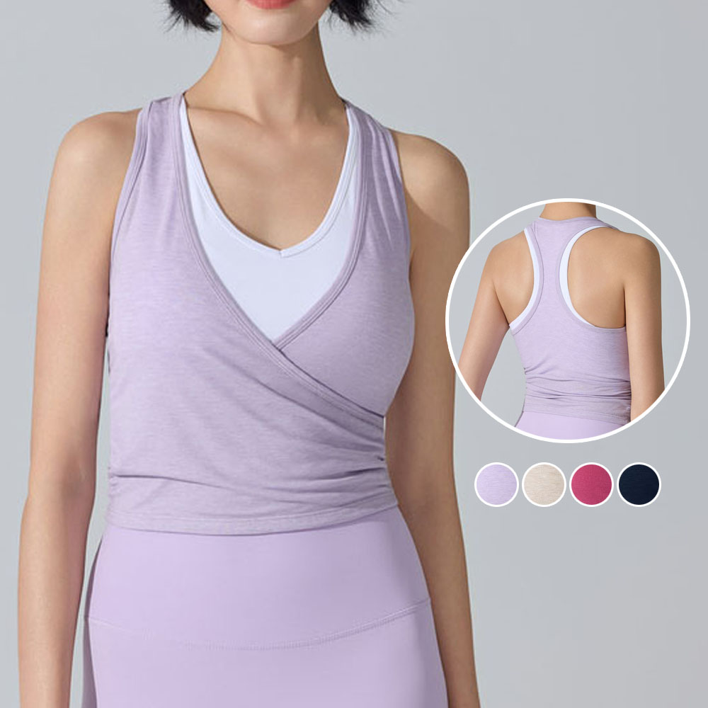 Custom Logo Fitness Clothes Deep V Neck Workout Yoga Bra Top Color Block Sleeveless Breathable Quick Dry Sports Vest for Women