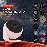 Proyector de cielo estrellado Led, luz de habitación, proyector de galaxia, dormitorio, sueño, universo, lámpara de Proyector láser con 12 películas, globo para niños