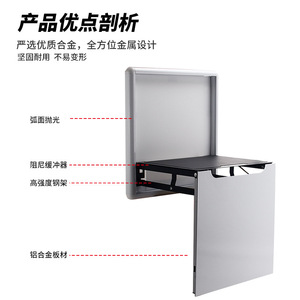 Tabouret à chaussures pliable mural en acier inoxydable, design minimaliste pour entrée, couloir, gain de place, rangement dissimulé - Product Image 4