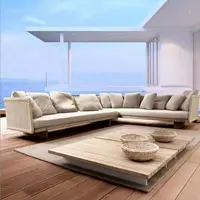 Mobiliário de luxo, moderna luxuosa para áreas externas jardim conjunto de sofá