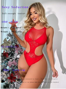 Body érotique Lingerie boîte de nuit tenue de Noël tentation une pièce Lingerie vêtements de nuit dentelle <span class=keywords><strong>déshabillé</strong></span> Lingerie - Product Image 5