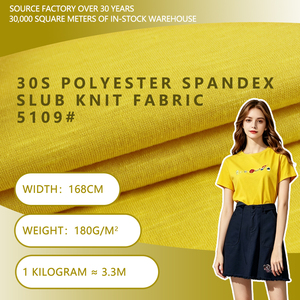 30S Polyester Spandex Slub Knit Fabric 168cm Width 180gsm Stretch Textured For T Shirts Casual Apparel - Product Image 2