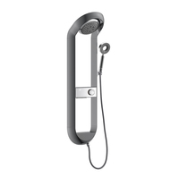 Ensemble de douche thermostatique intelligent avec jet pluie, barre coulissante à poignée unique, mitigeur mural pour hôtels et salles de bain