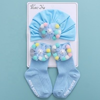Offre Spéciale : Ensemble Cadeau Bonnet et Chaussettes Mi-Hautes Colorées pour Nouveau-né – Chaussettes Bébé Antidérapantes en Coton, Cadeau Amusant