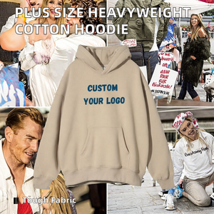 Sweat-shirt unisexe surdimensionné en coton 100% écologique pour homme, poids lourd, taille plus, avec logo brodé - Product Image 2