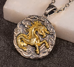 Collar con Colgante de Caballo, Plata de Ley 925, Amuleto de Nube de la Suerte, Joyería Vintage <span class=keywords><strong>para</strong></span> Hombre, Regalo <span class=keywords><strong>para</strong></span> Él - Product Image 1