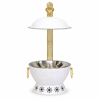Plat à chafing en acier inoxydable 8L avec motif marbre blanc, équipement de restauration pour hôtel