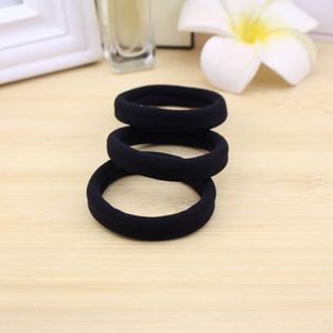 Élastique à cheveux noir en tissu à haute élasticité, tricoté, pour usage quotidien - Product Image 1