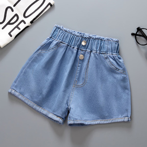 Nuevos shorts de mezclilla LURI 2025 para niñas, casuales, lisos, modernos, ecológicos, para exteriores, tallas medias y grandes para niños y bebés, venta al por mayor, en stock. - Product Image 4