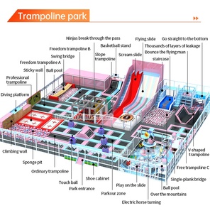 Grand parc de trampoline intérieur commercial chaud pour enfants avec fosse à mousse et grand toboggan FRP <span class=keywords><strong>Scream</strong></span> Excellente valeur Fun! - Product Image 6