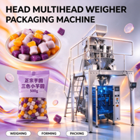 Machine d'emballage automatique pour aliments surgelés avec peseuse multi-têtes 10/14/16 pour boulettes de viande surgelées, fruits de mer surgelés et produits surgelés