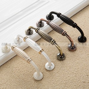 European Style Zinc Alloy Cabinet Handle Bar Shape Durable Wardrobe Furniture Drawer <b>Door</b> Pulls Ivory <b>White</b> Single Hole - Product Image 3