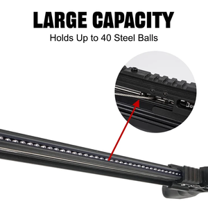หนังสติ๊กยิงระยะไกลแบบแม่นยำ พร้อมรอกลูกปืน 8 ลูก รางเหล็กสี่ราง ปรับแรงยิงได้ และบรรจุลูกบอลได้ 40 ลูก - Product Image 4