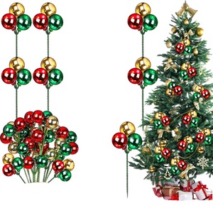 เครื่องประดับตกแต่งต้นคริสต์มาสทรงกลมสีแดง เขียว ทอง สำหรับแขวนตกแต่งภายในอาคารในช่วงเทศกาล - Product Image 3