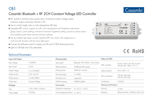 Contrôleur LED SKYDANCE 2CH 5A 12-36VDC Casambi BT RF, variateur de lumière LED CV, variateur de lumière LED CCT pour bande LED à température de couleur CB1 - Product Image 2