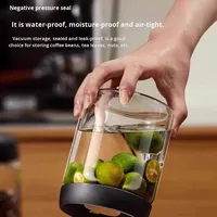 Commandez directement des grains de café, réservoir sous vide, bocaux de conservation alimentaire en verre transparent, récipients hermétiques pour l'extraction d'air domestique