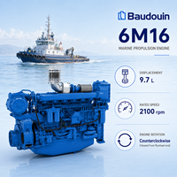 Moteur diesel marin Baudouin 6M16 326 ch 359 ch 2100 tr/min 4 temps propulsion refroidi par eau IMO II pour remorqueur et ferry de passagers