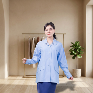 Camisa de Doctora de Manga Larga para Mujer, Tejida con Spandex, Transpirable, Absorbente de Sudor, Uniforme de Spa, Talla XL - Product Image 3