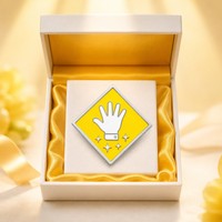 Épinglette en émail personnalisée, gravée sur mesure, motif étoile jaune diamant, pour la guérison, mignonne, pour loisirs créatifs, vente au détail et en gros, OEM, fabricant en gros