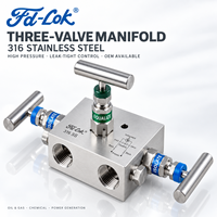 Collecteur industriel à trois vannes en acier inoxydable 316SS, 6000 PSI, 2 transmetteurs de pression isolés, 1 transmetteur de pression égalisateur à montage direct, 1/2 NPT, fournisseur OEM pour l'industrie chimique