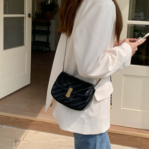 Women's Quilted Chain Shoulder Bag Light Green Off White Black 7 Inch Lock Closure Horizontal <b>Square</b> Crossbody Bag - Product Image 4