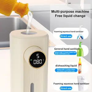 Distributeur automatique de savon en mousse avec écran LED HD, distributeurs de savon liquide, capteur de mouvement infrarouge, désinfectant pour les mains avec chargement USB - Product Image 2