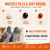 Pilules de bien-être pour pigeons Waylemo, complément nutritionnel complet pour des pigeons en bonne santé, soutien immunitaire et énergétique quotidien, oiseaux de course