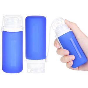 Bouteilles de voyage portables en silicone de 89 ml, anti-fuite, avec sangle, pour shampoing, gel douche, nettoyant visage - Product Image 5