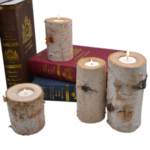 Wholesale Decoration Home Party Used <strong>Tealight</strong> Natural Birch Wood Candle <strong>Holders</strong> - Product Image 3