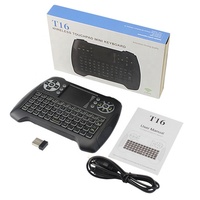 Remote Control Keyboard Nirkabel 2.4GHz dengan Lampu Latar dan Touchpad Mouse Combo dengan Dongle USB Baterai Li-ion yang Dapat Diisi Ulang