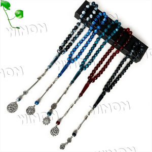 Résine Ambre <span class=keywords><strong>Arabe</strong></span> Tasbih Tesbih Islamique 10mm33pcs Perles de Prière Musulman Islam Subha Sebha Worry Perles Allah Mohammed Ramadan Chapelet - Product Image 2