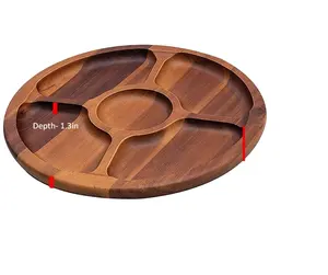 Prato de jantar de madeira dividido Artesanato em madeira
